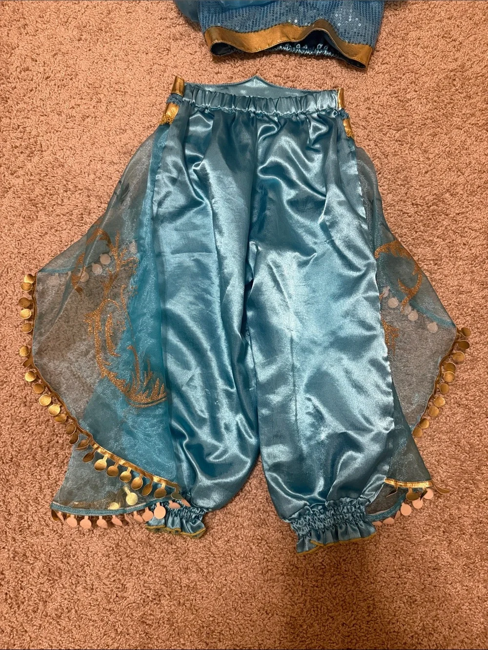 Aladdin Jasmine princess costume, two-piece outfit design